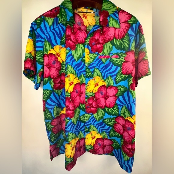 Hawaiian Shirt Size XL Flowers Tropical Edition‎ - Made in India - Picture 1 of 8